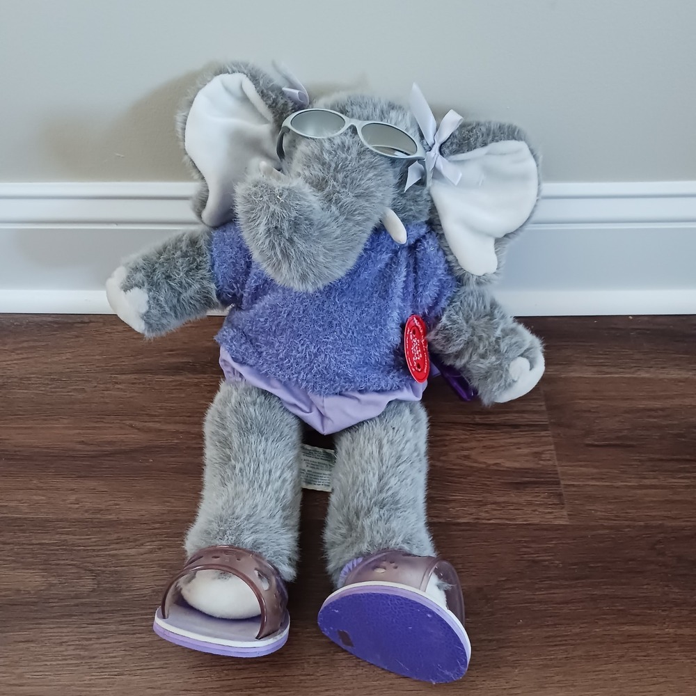BAB Build A Bear Gray Elephant Floppy Fuzzy Vintage  Rare Retired 16"